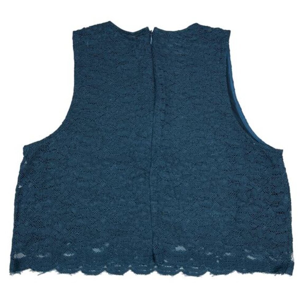 BABATON Aritzia Koen Lace Crop Top Sz 10 Dark Teal - Picture 5 of 5